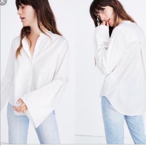 White Madewell bell sleeve button down